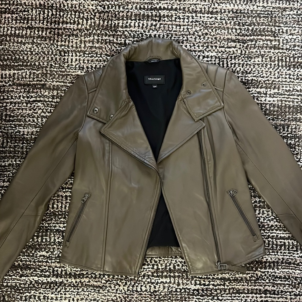 COPY - Mackage green leather jacket